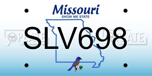 SLV698 Missouri License Plate