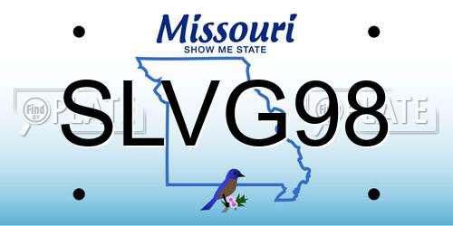 SLVG98 Missouri License Plate