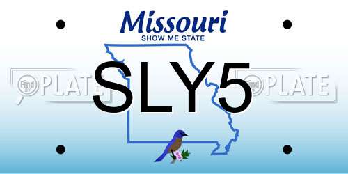 SLY5 Missouri License Plate