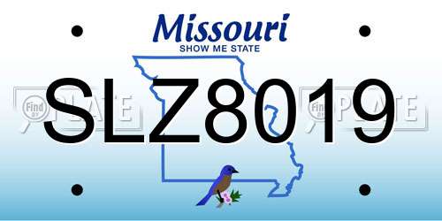 SLZ8019 Missouri License Plate