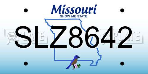 SLZ8642 Missouri License Plate