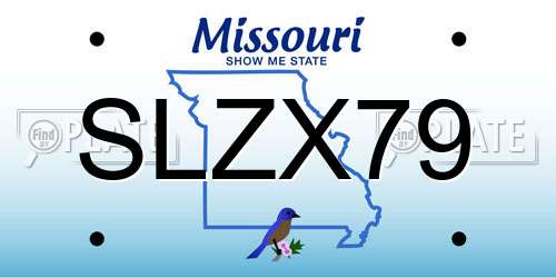 SLZX79 Missouri License Plate