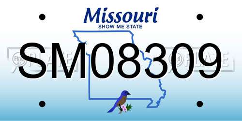 SM08309 Missouri License Plate