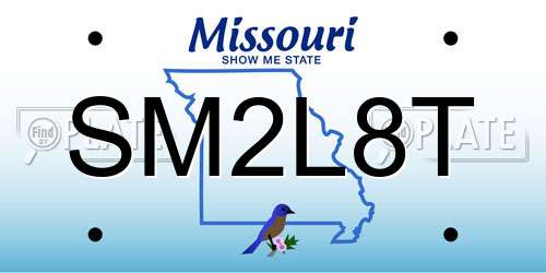 SM2L8T Missouri License Plate