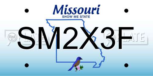 SM2X3F Missouri License Plate