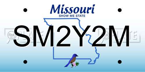 SM2Y2M Missouri License Plate