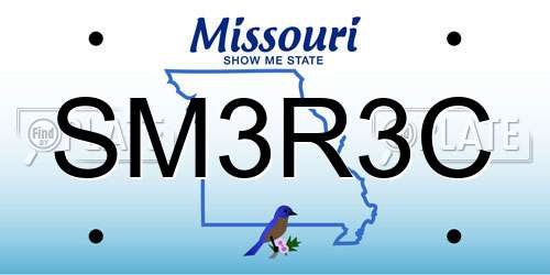SM3R3C Missouri License Plate