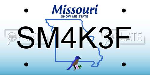 SM4K3F Missouri License Plate
