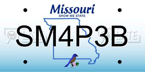 SM4P3B Missouri License Plate