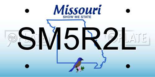 SM5R2L Missouri License Plate