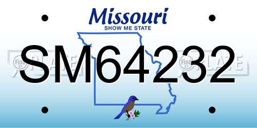 SM64232 Missouri License Plate