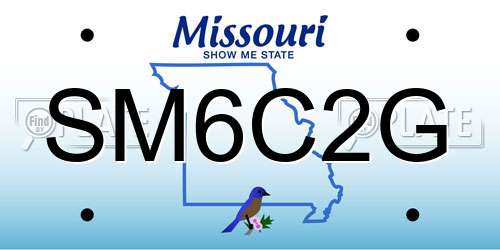SM6C2G Missouri License Plate
