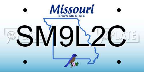SM9L2C Missouri License Plate
