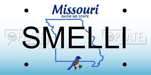 SMELLI Missouri License Plate
