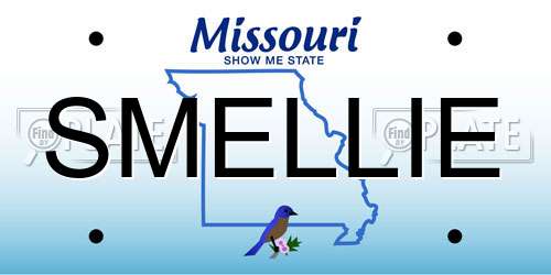 SMELLIE Missouri License Plate