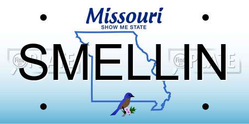 SMELLIN Missouri License Plate