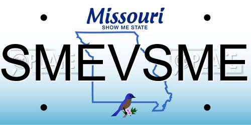 SMEVSME Missouri License Plate