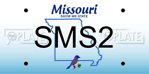 SMS2 Missouri License Plate