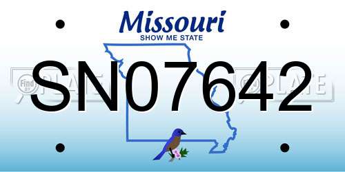 SN07642 Missouri License Plate