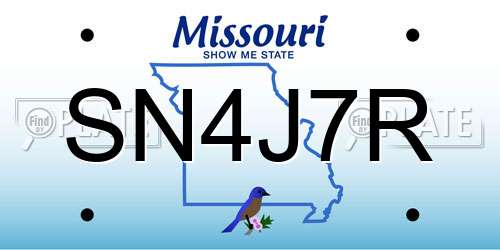 SN4J7R Missouri License Plate