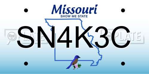 SN4K3C Missouri License Plate