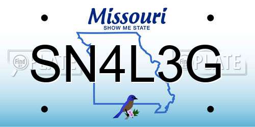 SN4L3G Missouri License Plate
