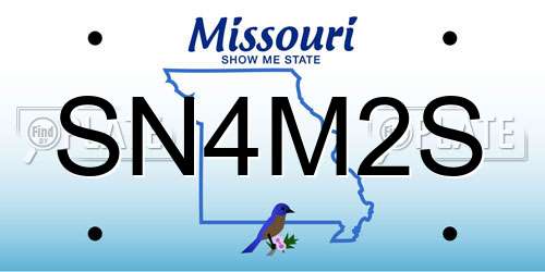 SN4M2S Missouri License Plate