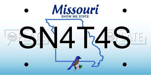 SN4T4S Missouri License Plate