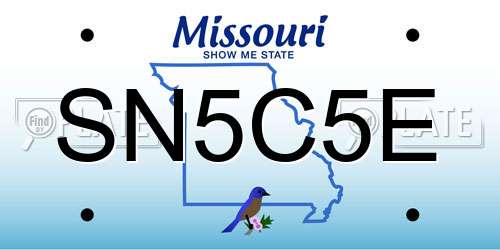 SN5C5E Missouri License Plate