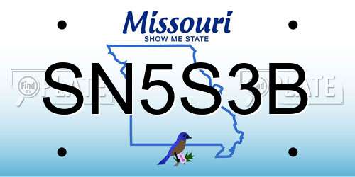 SN5S3B Missouri License Plate