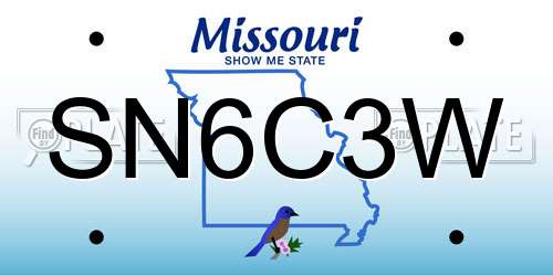 SN6C3W Missouri License Plate