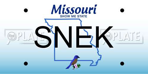 SNEK Missouri License Plate