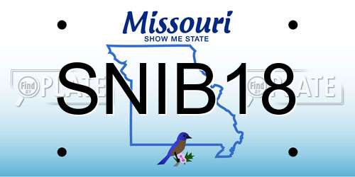SNIB18 Missouri License Plate
