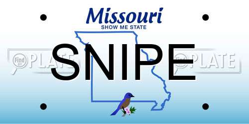 SNIPE Missouri License Plate