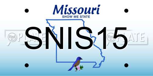 SNIS15 Missouri License Plate