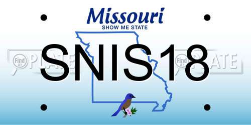 SNIS18 Missouri License Plate