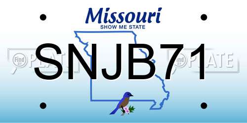 SNJB71 Missouri License Plate