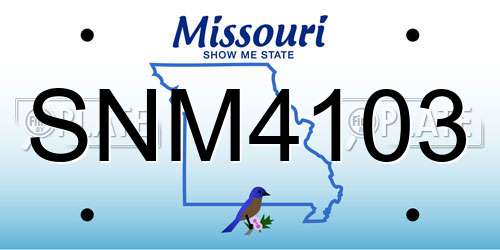 SNM4103 Missouri License Plate