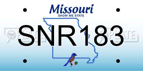 SNR183 Missouri License Plate