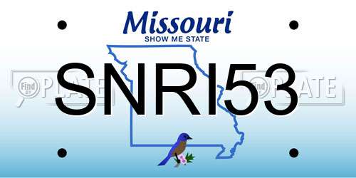 SNRI53 Missouri License Plate