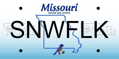 SNWFLK Missouri License Plate