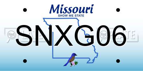 SNXG06 Missouri License Plate