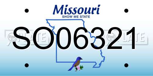 SO06321 Missouri License Plate