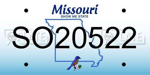 SO20522 Missouri License Plate