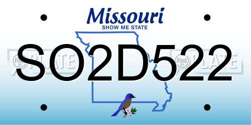 SO2D522 Missouri License Plate