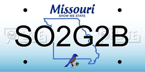 SO2G2B Missouri License Plate