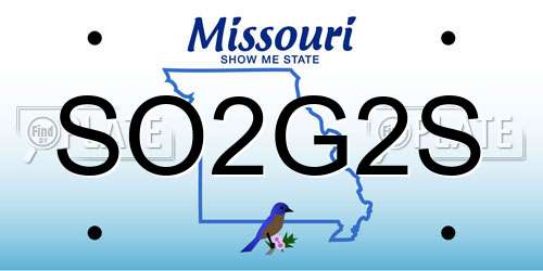 SO2G2S Missouri License Plate