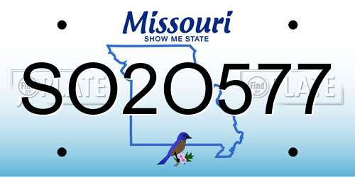 SO2O577 Missouri License Plate