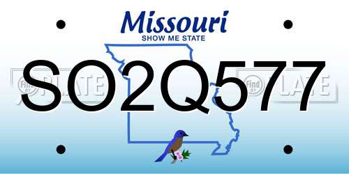 SO2Q577 Missouri License Plate