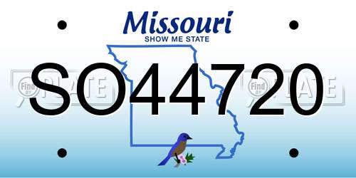 SO44720 Missouri License Plate